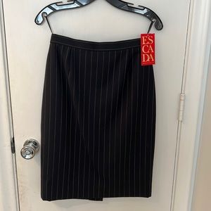 Pinstripe Pencil Skirt (black skirt with white stripes)